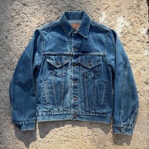 Vintage 80s GAP Pioneer Denim Jacket Made in USA Trucker Faded Blue 36 V8